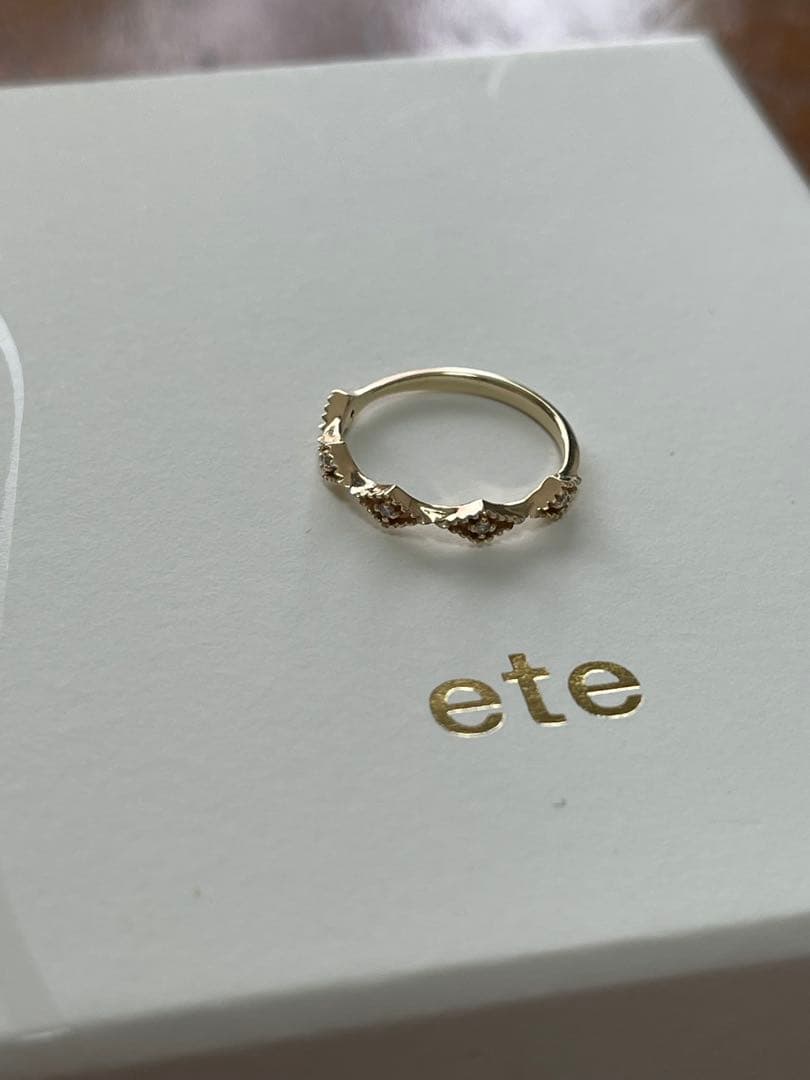 ete ピンキーリング　K10 ダイヤモンド0.02カラット　3号