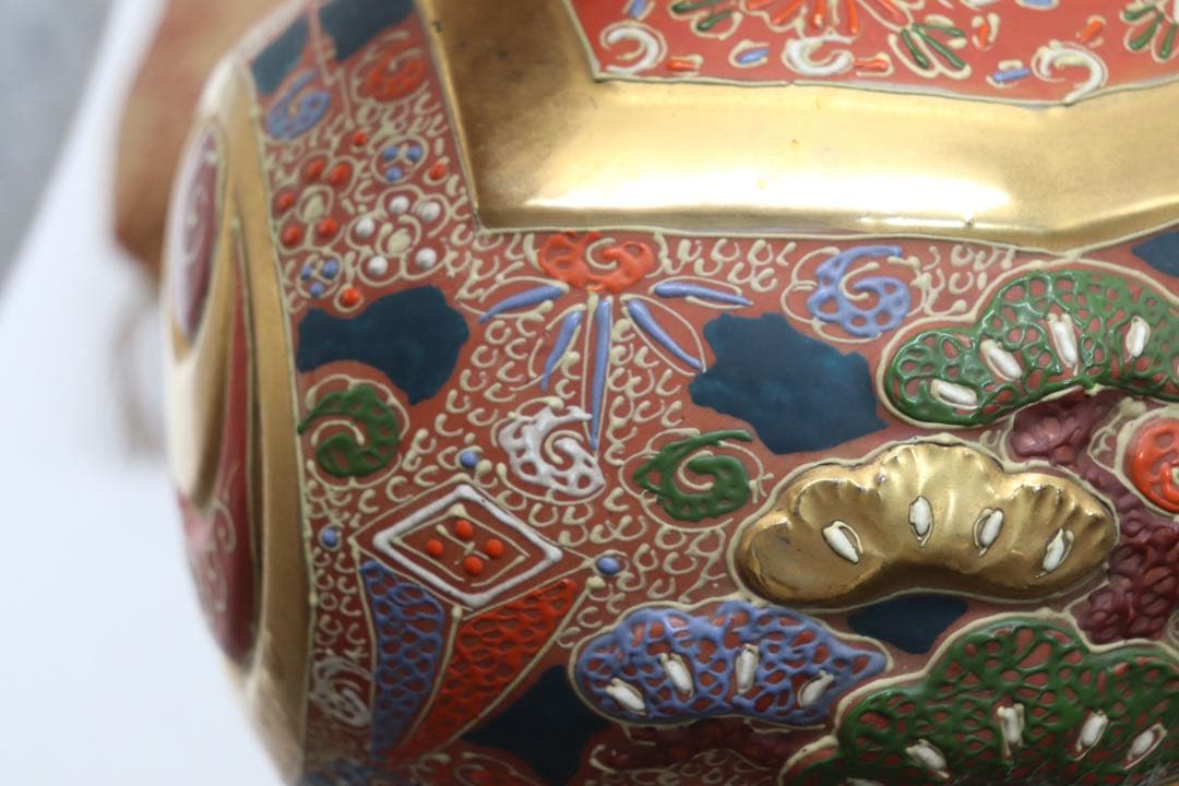 九谷焼　打ち出小槌　敷付　松竹梅　縁起物　置物　送料込み251023