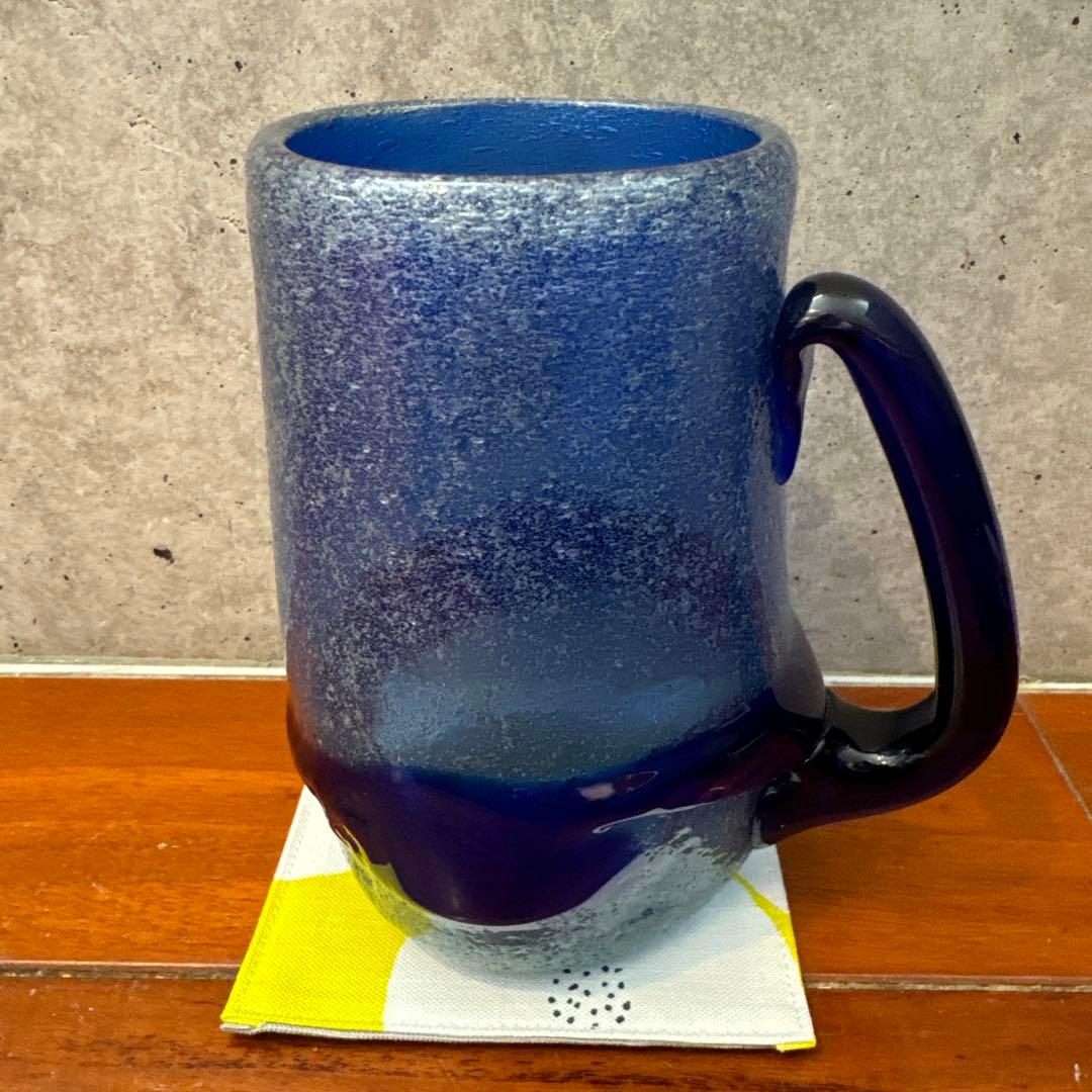 稲嶺盛吉.琉球ガラス.刻印あり.ジョッキ