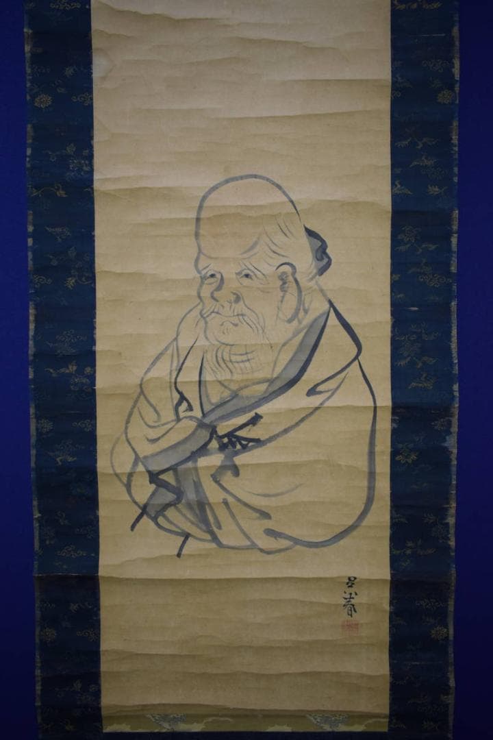 模写/松村呉春/寿老人図/布袋屋掛軸HH-827