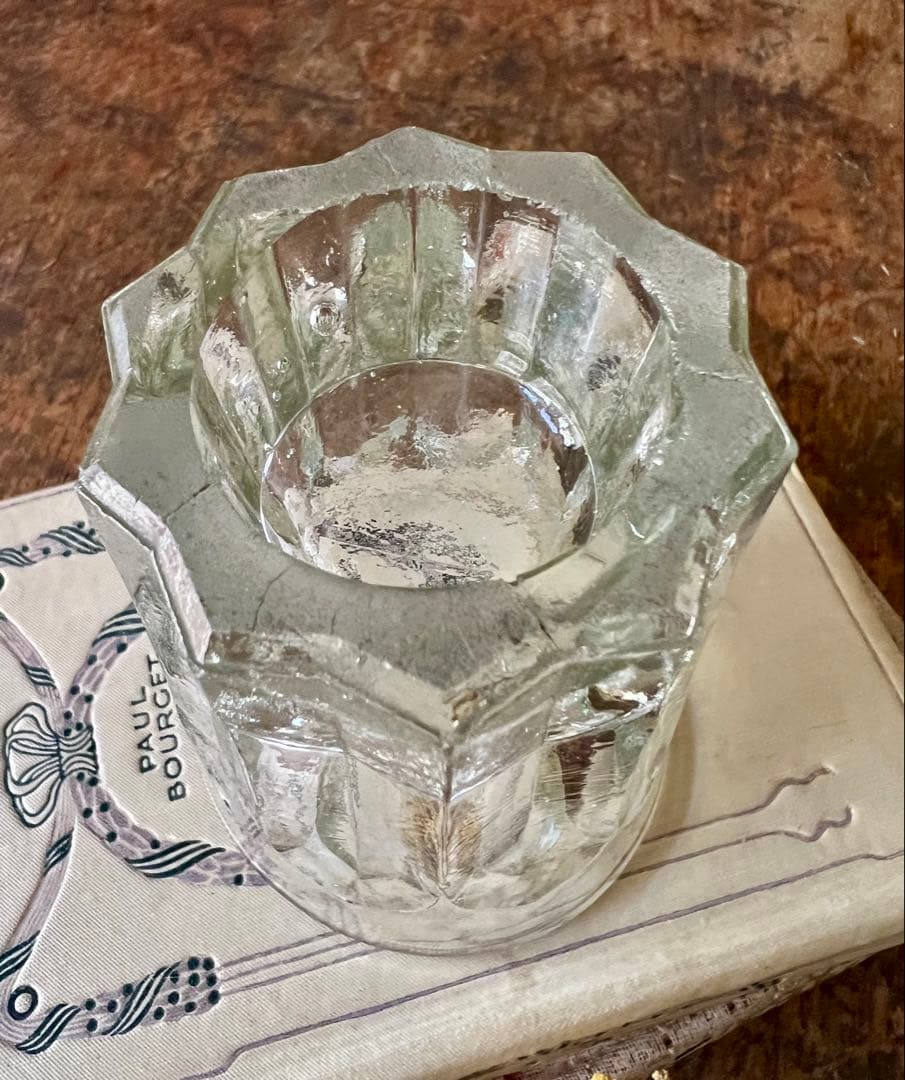 アンティーク　剣先コップ　ウランガラス　和ガラス　古道具　大正ロマン