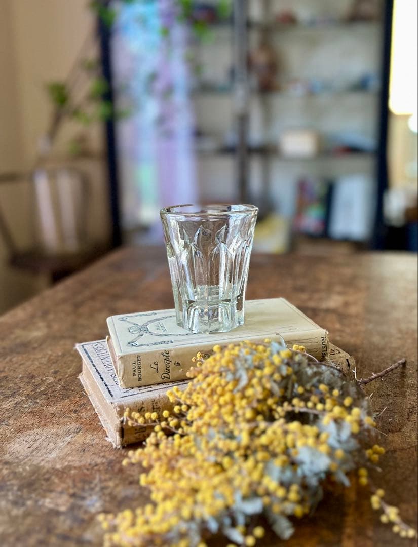 アンティーク　剣先コップ　ウランガラス　和ガラス　古道具　大正ロマン