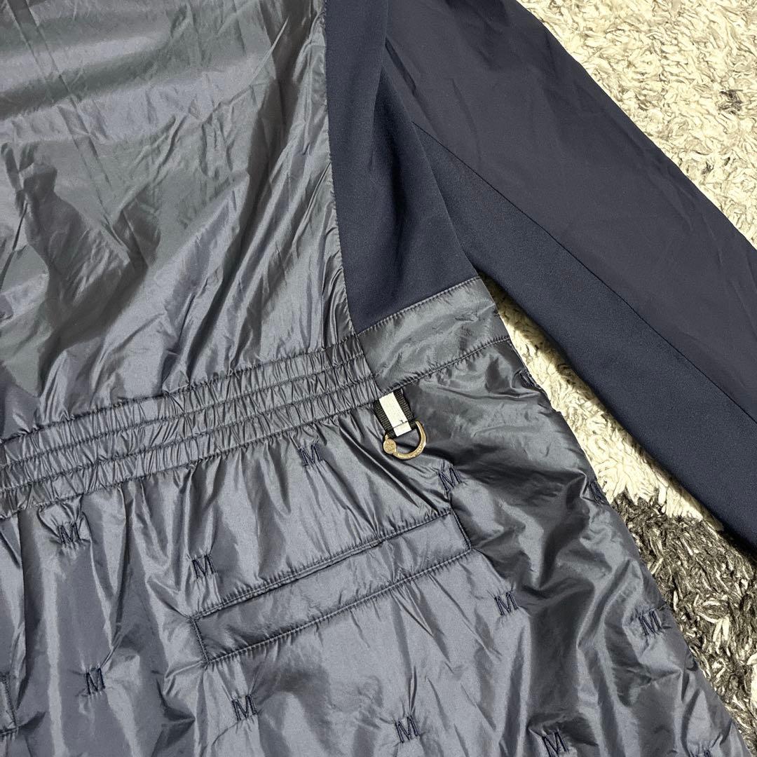 マンシングウェア　フード付きダウンワンピース　ネイビー　フード取り外し　L