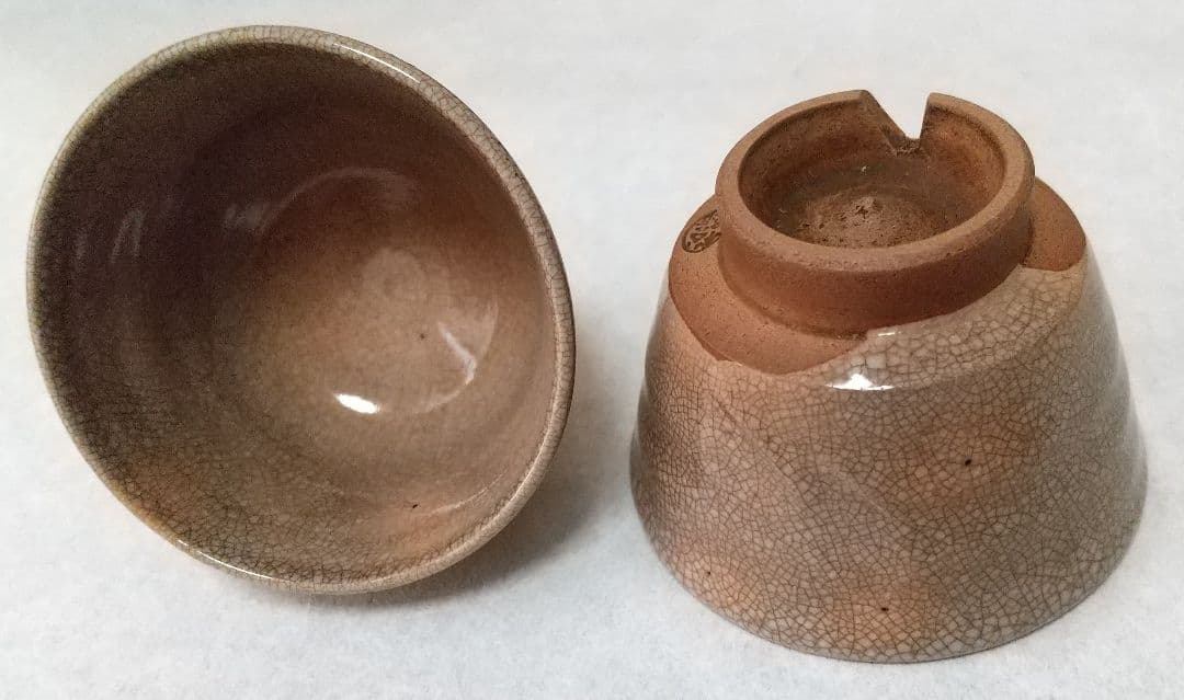 萩焼茶器セット 松綠 特注栃の木お盆付き