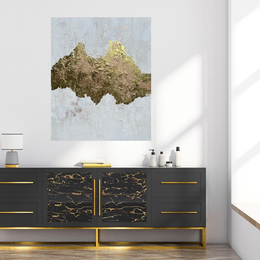 アート　絵画　インテリア海外　抽象画　モダン　ホテル　ギフト　金箔　ゴールド