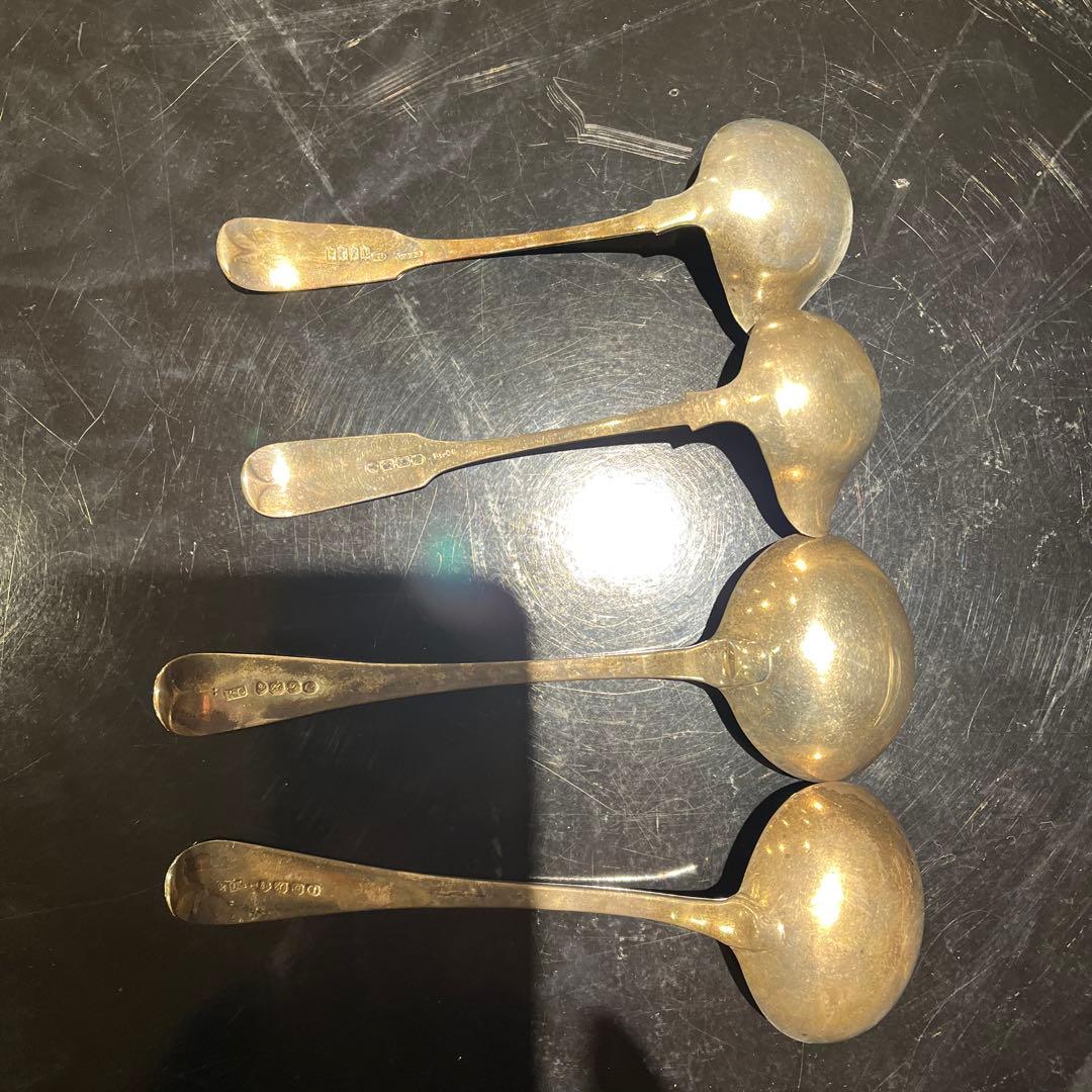 アンティーク　純銀　レードル　お玉