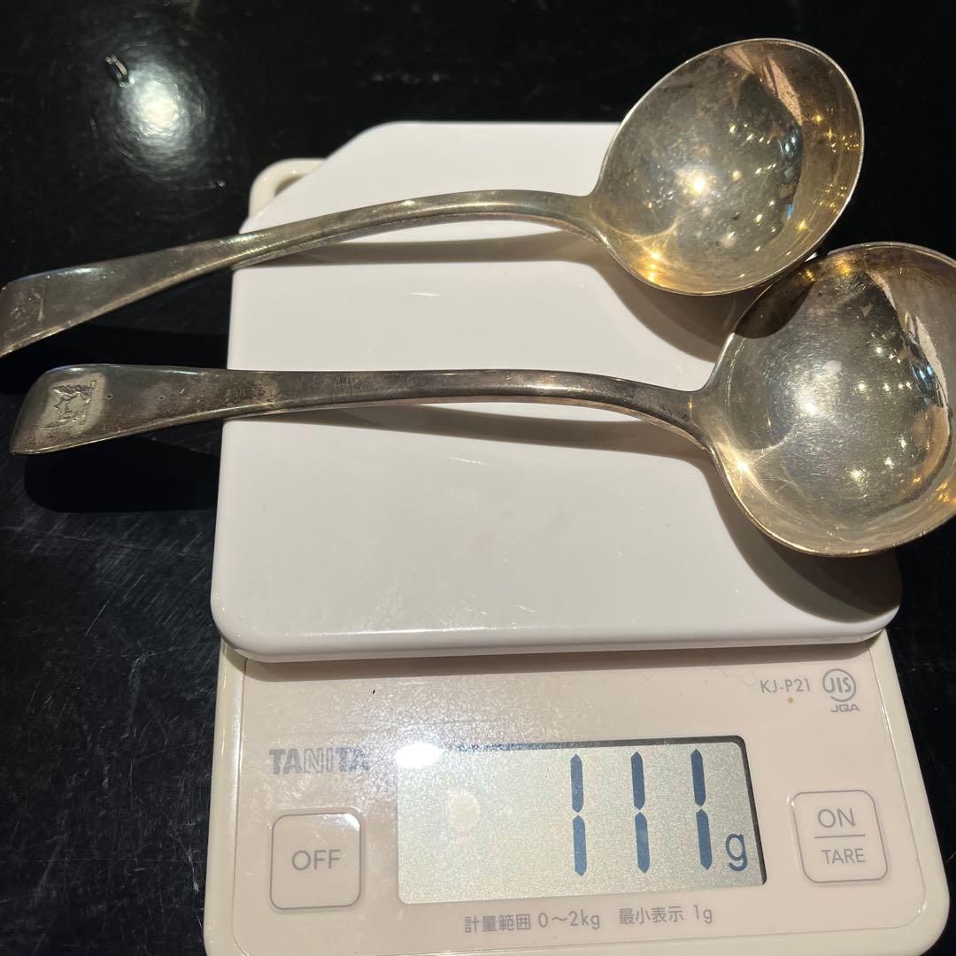 アンティーク　純銀　レードル　お玉