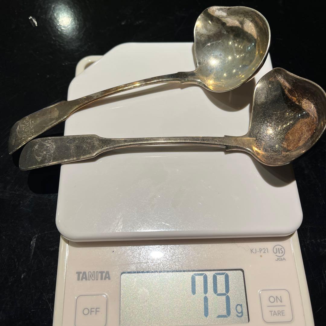 アンティーク　純銀　レードル　お玉