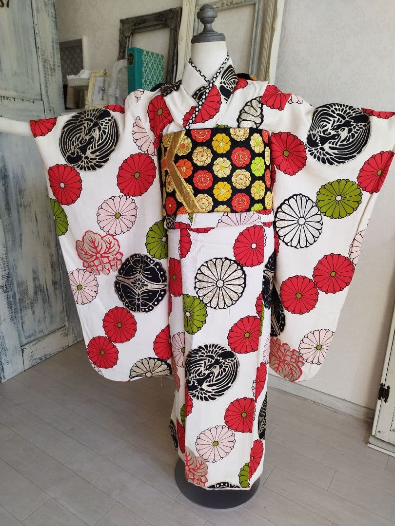 専用です☆大正浪漫アンティーク個性的着物とカラフル帯セット