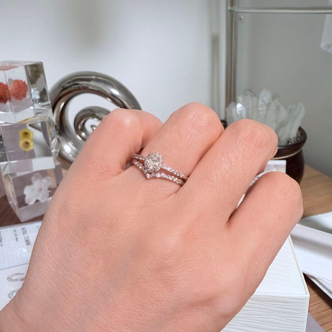 新品同様！ V字 ダイヤモンドリング D0.20ct Pt900