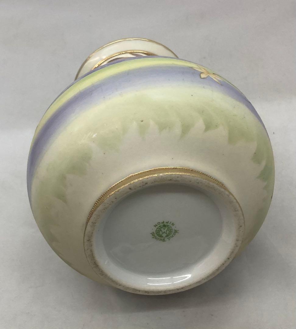 B411s「花のある風景図 花生」オールドノリタケ　ハンドペインティング