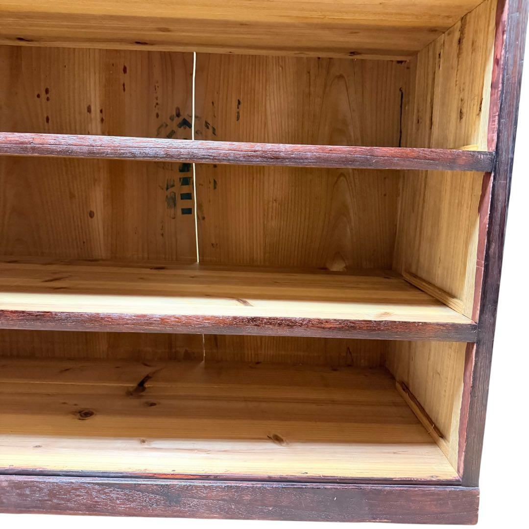 民芸 木彫 木製 3段チェスト タンス 無垢 レトロ 家具 ディスプレイ y2k