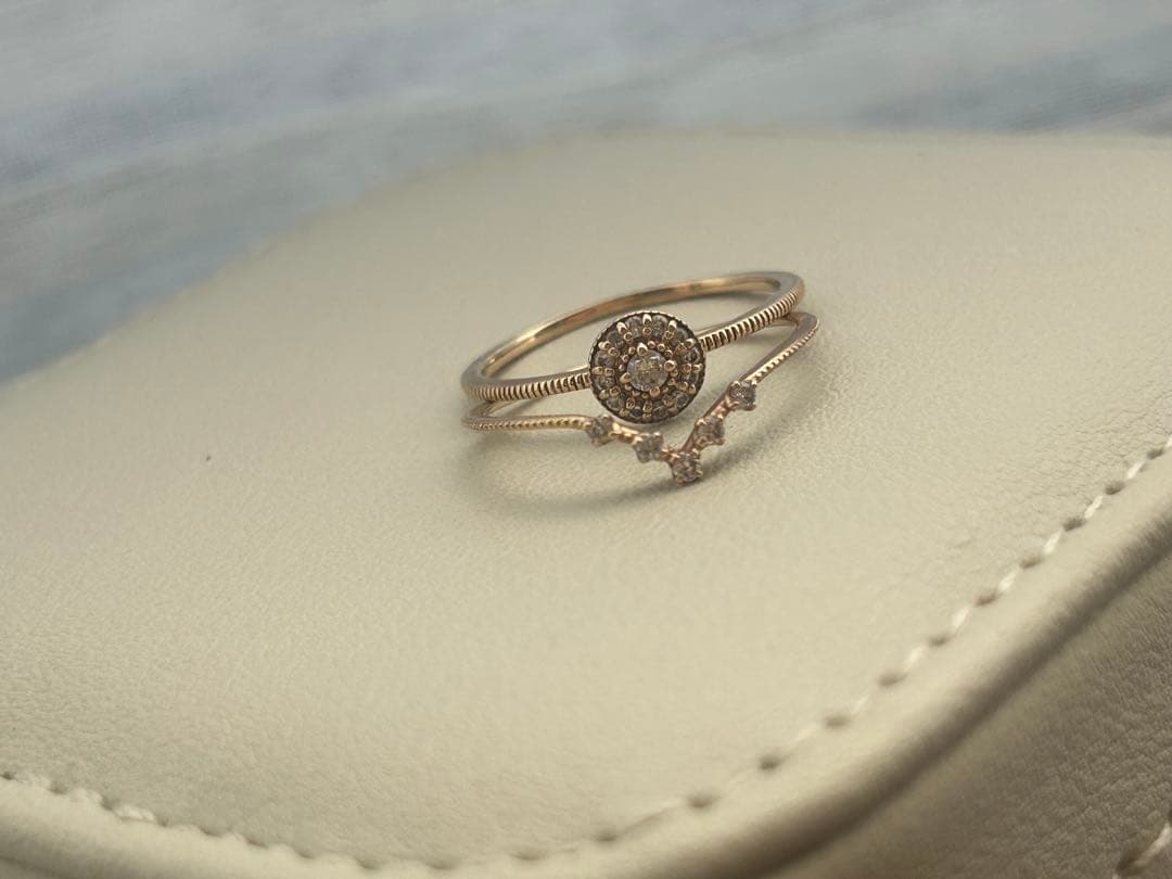 K10YG ダイヤモンドリング　2本SET