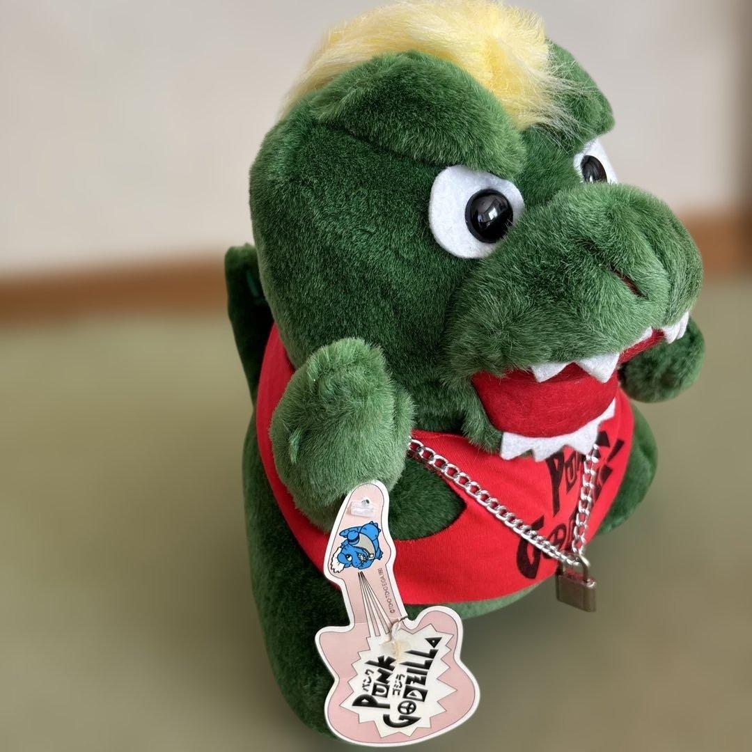 昭和レトロ　パンクゴジラぬいぐるみ　タグ付き