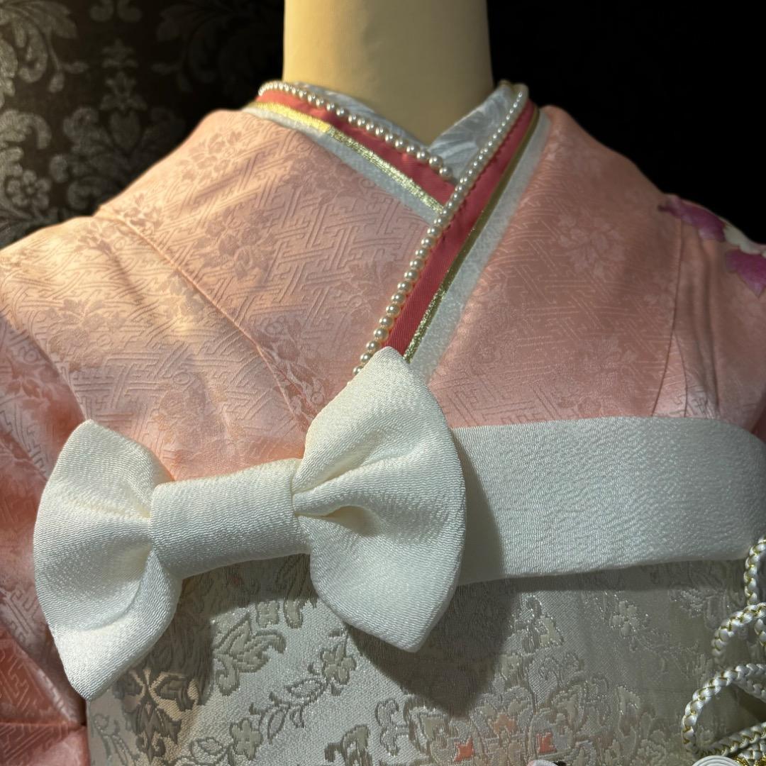 美品　地紋　染分け　豪華刺繍　牡丹　逸品　振袖　フルセット 振り袖