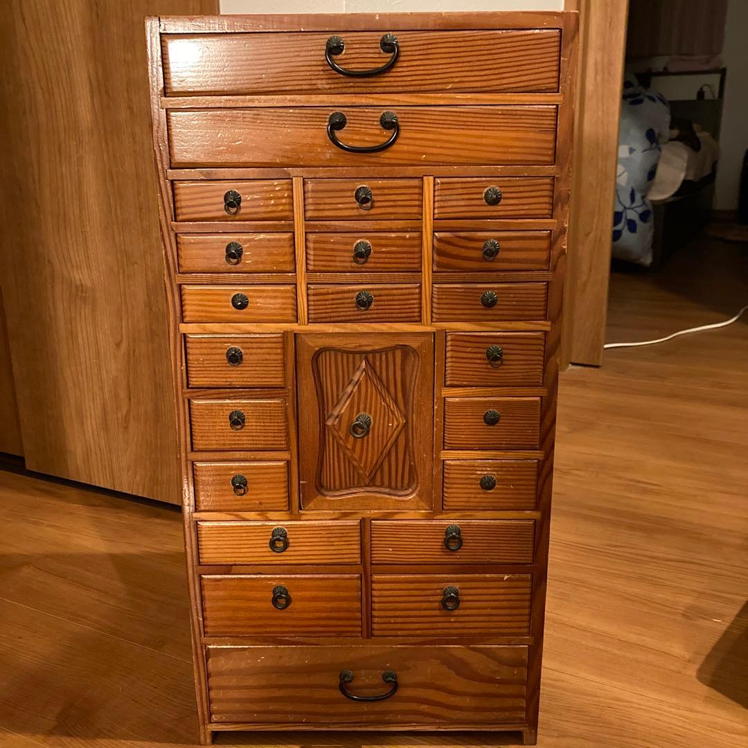 木製引き出し収納棚 薬棚