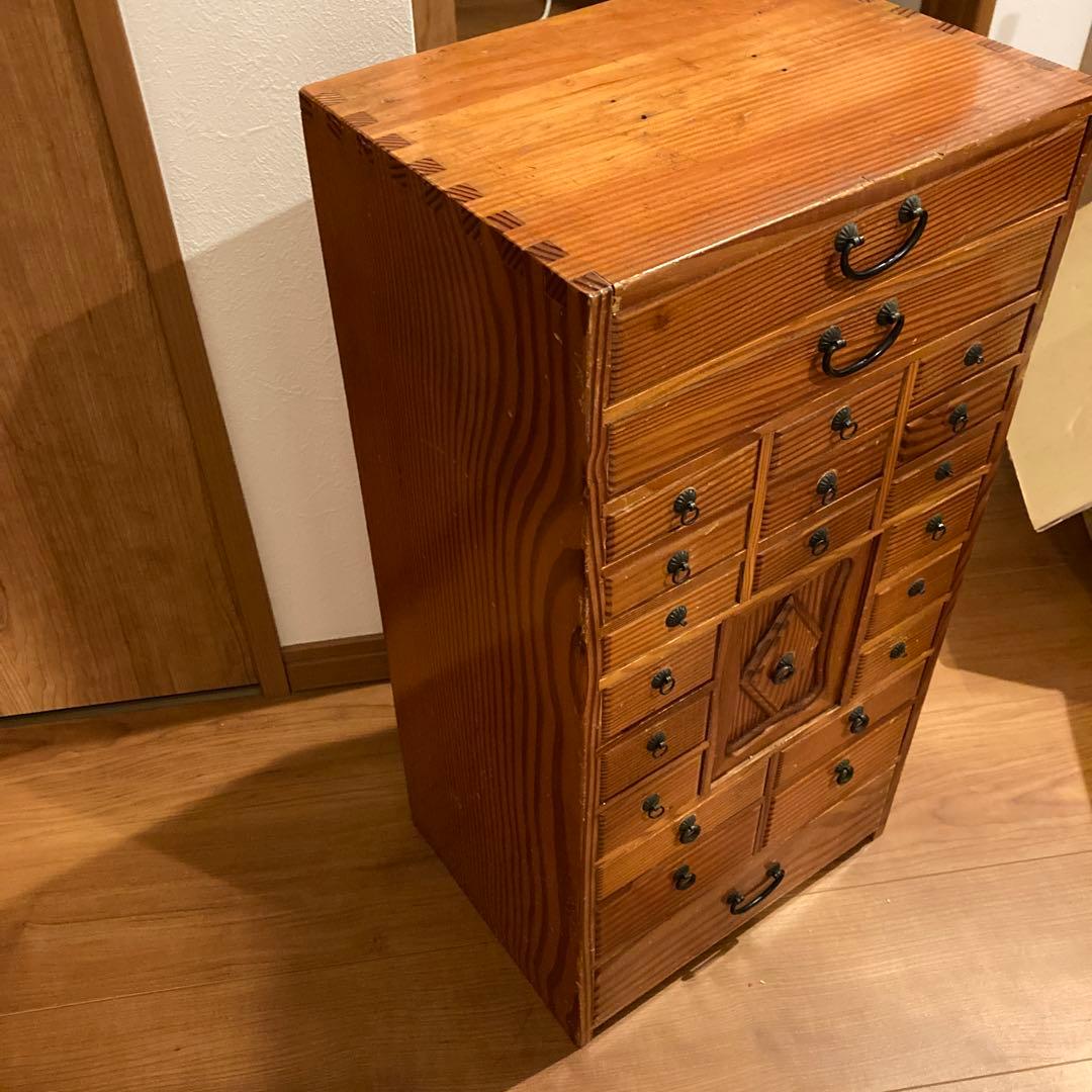 木製引き出し収納棚 薬棚