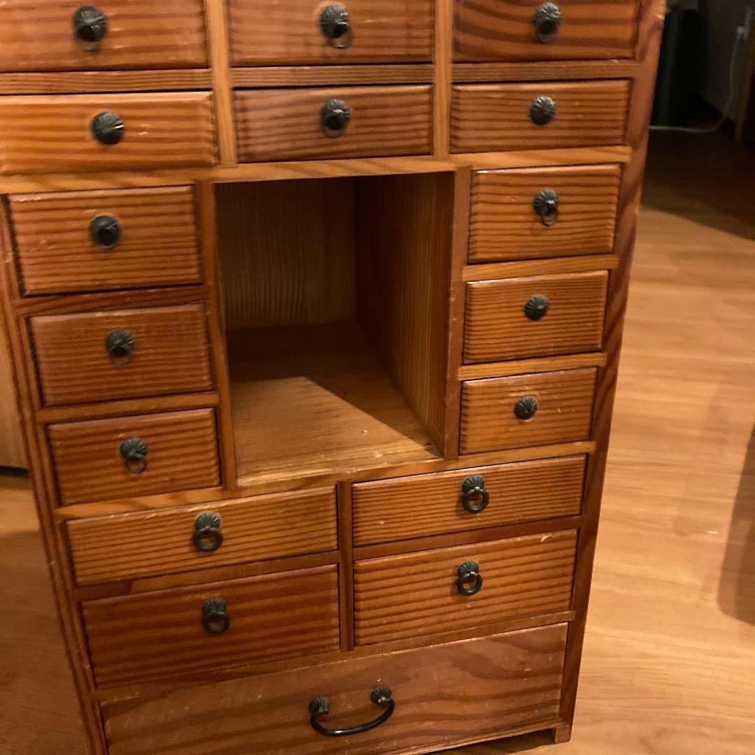 木製引き出し収納棚 薬棚