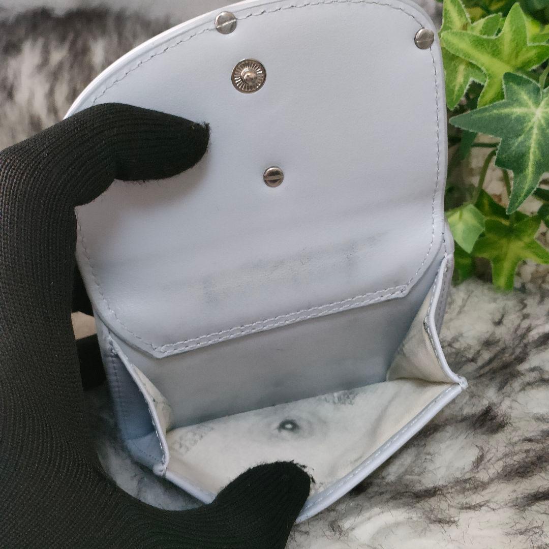 ディーゼル 三つ折り財布 Dロゴ ライトブルー DIESEL 財布 ビックロゴ白