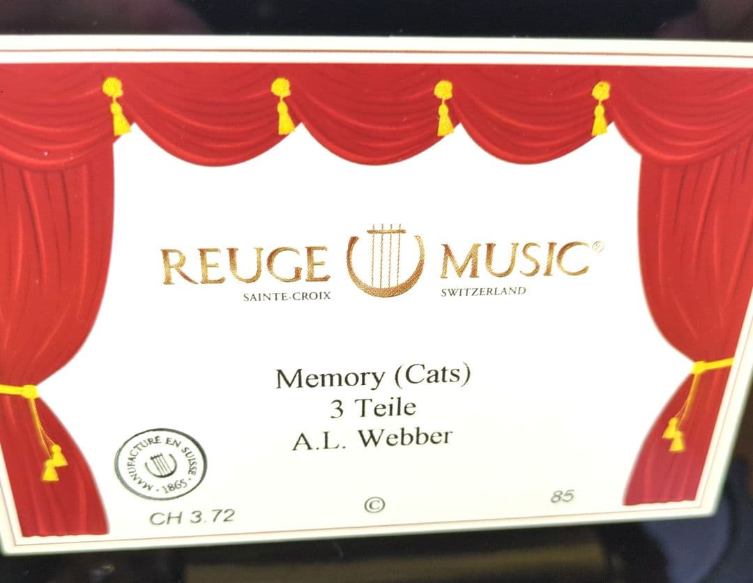 ヴィンテージREUGEリュージュ72弁オルゴール Ｍemory リーフ型象篏細工