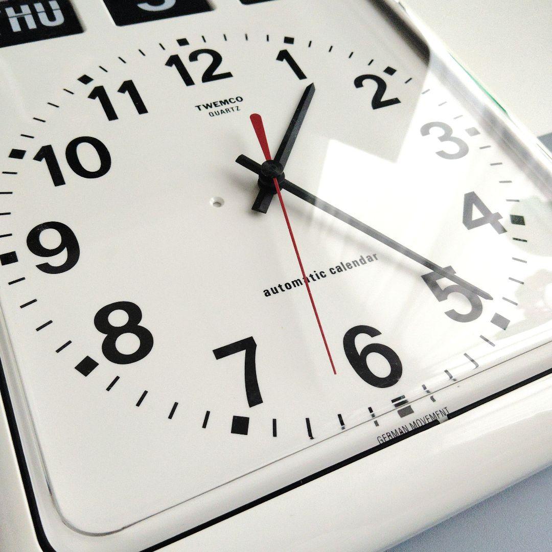 ジャンク TWEMCO トゥエンコBQ-12自動カレンダー掛時計 電波機能なし