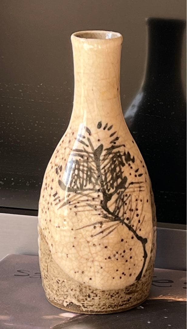 六兵衛 徳利 酒器 陶磁器 黄瀬戸物？インテリア 骨董 アンティーク