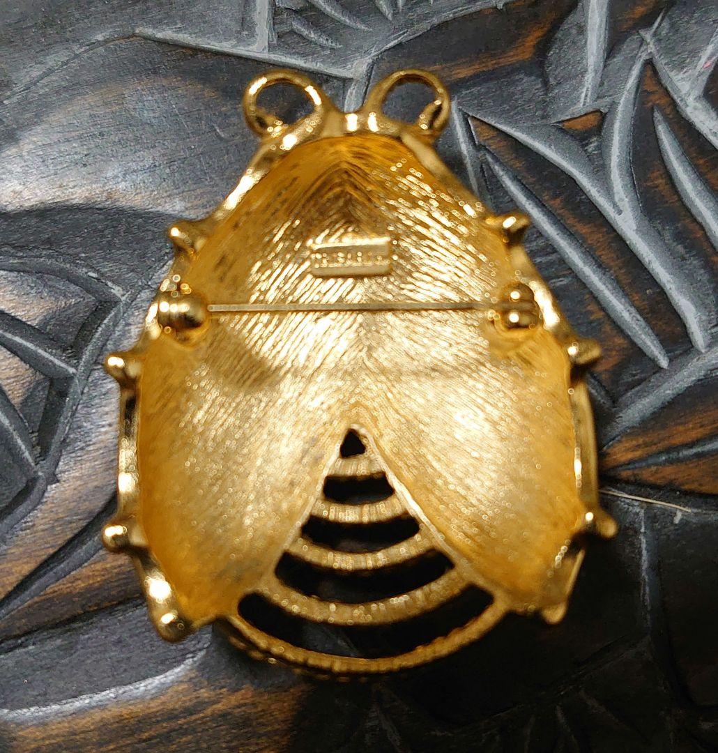 レア ヴィンテージ trifari トリファリ ゴールド てんとう虫 ブローチ