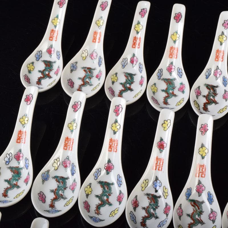 中国　景徳鎮　龍花文　レンゲ　24点まとめて　C　8592