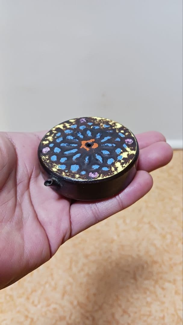 時代物　銅製　古銅　古代　七宝　水滴　箱付