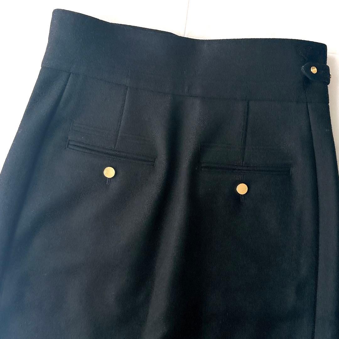 美品 ザリラクス グルカラップスカート 38 M ウール100% 金ボタン