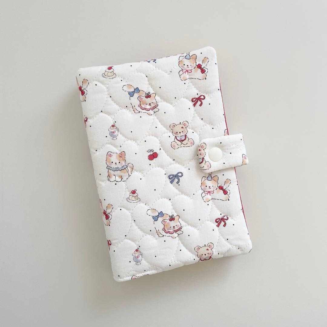 早い者勝ち　韓国　貯金　バインダー　カバー　リフィル　猫　赤ボーダー