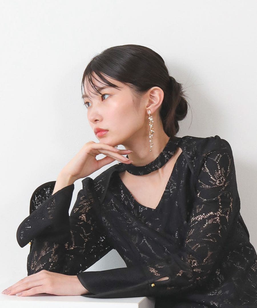 ＊試着のみの美品＊niana レース バックオープン ティアドロップ ワンピース