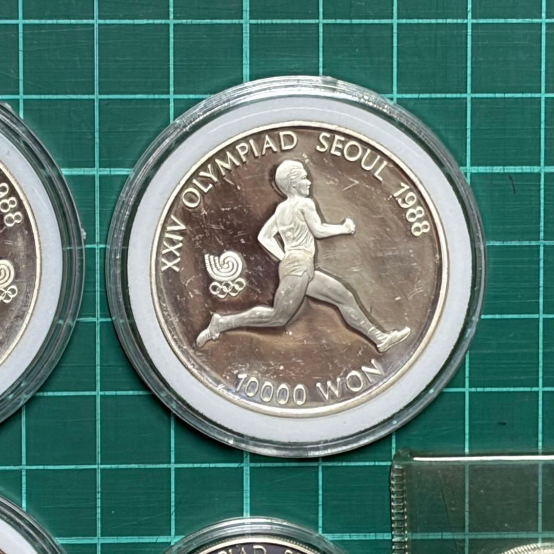 韓国　硬貨　　銀貨　ソウルオリンピック大会記念銀貨 5枚まとめ