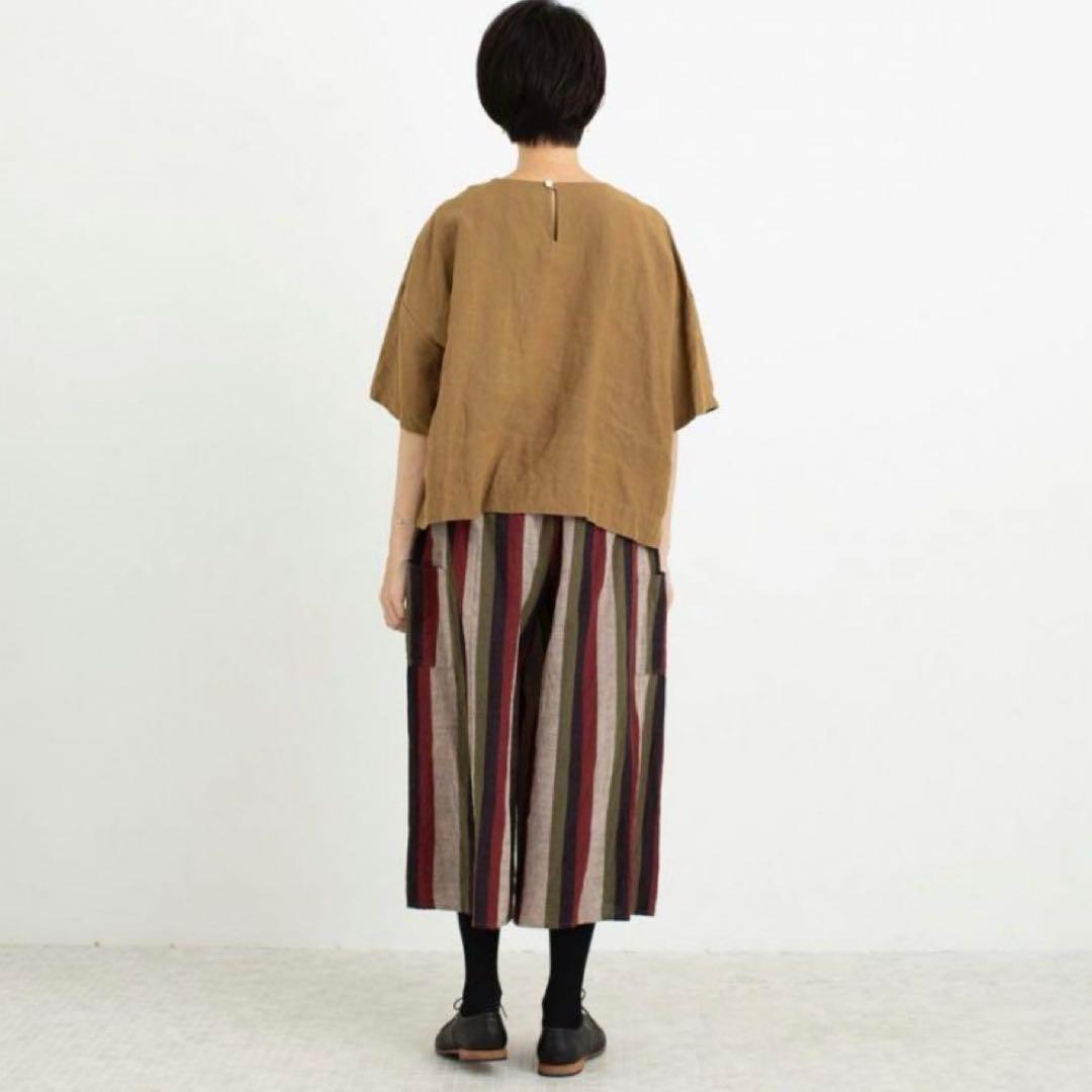 新品☆ヤンマ産業 yamma☆会津木綿 キュロット ロング+5cm丈 さかえ縞