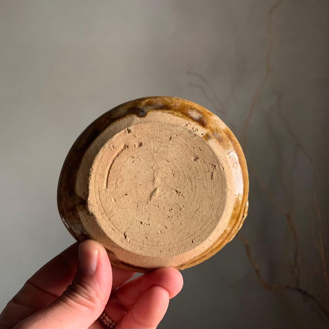 美濃 飴釉 平盃 小皿 No.2 古美術 古道具 アンティーク 美濃古窯