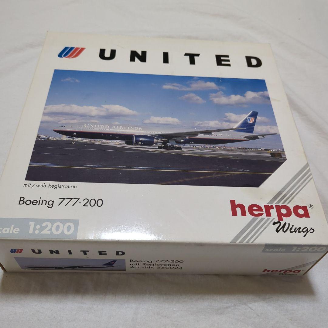 航空機・ヘリコプター herpa 1/200 UNITED B777-200