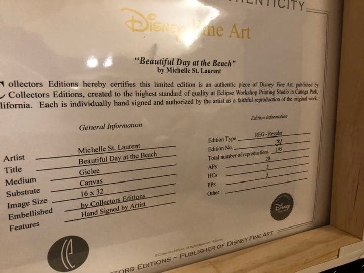 ディズニーアート 公認アーティスト 限定 ハワイ