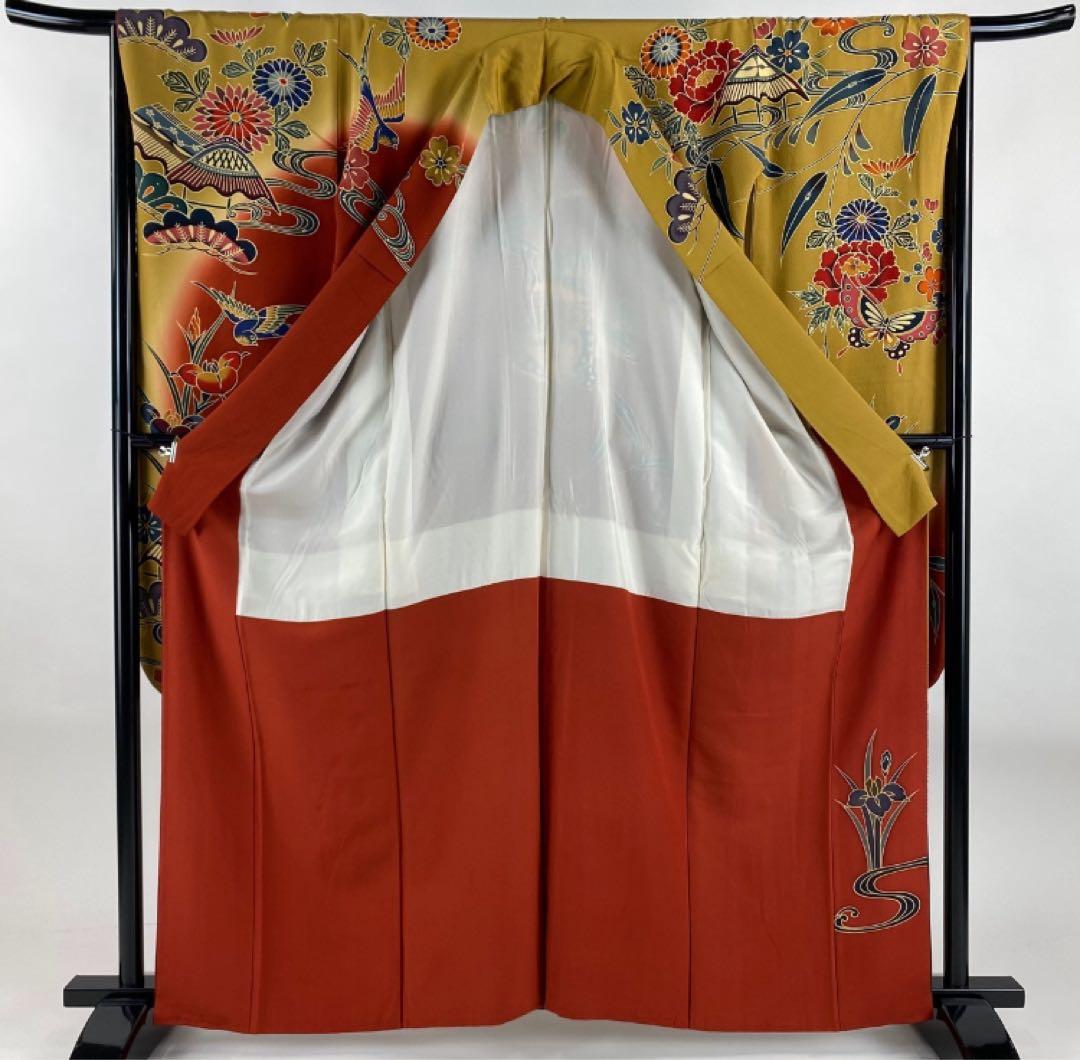 大特価SALE中◉高級振袖フルセット 【9点セット】落款あり作家品草花 染め分け