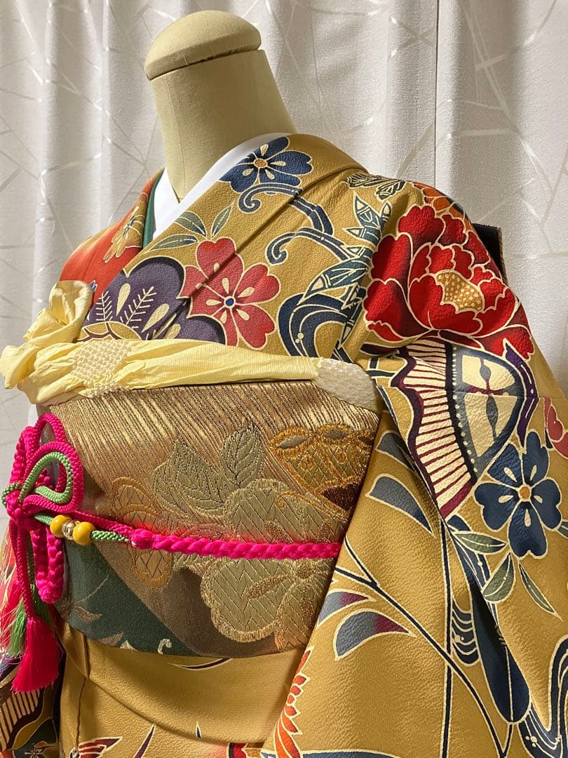 大特価SALE中◉高級振袖フルセット 【9点セット】落款あり作家品草花 染め分け