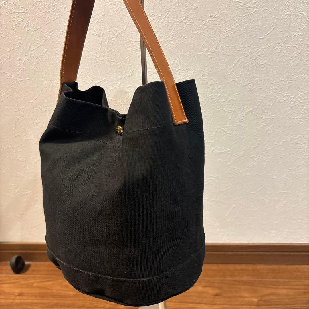 【美品】IL BISONTE イルビゾンテ キャンパス×レザー ハンドバッグ