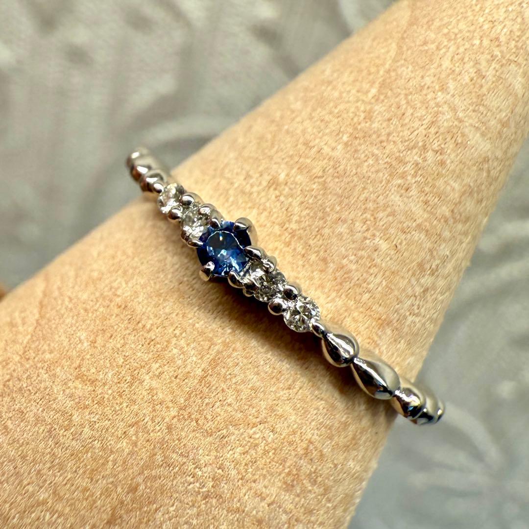 【鑑別カード付】ベニトアイト ダイヤモンド プラチナ リング 天然石 約9号