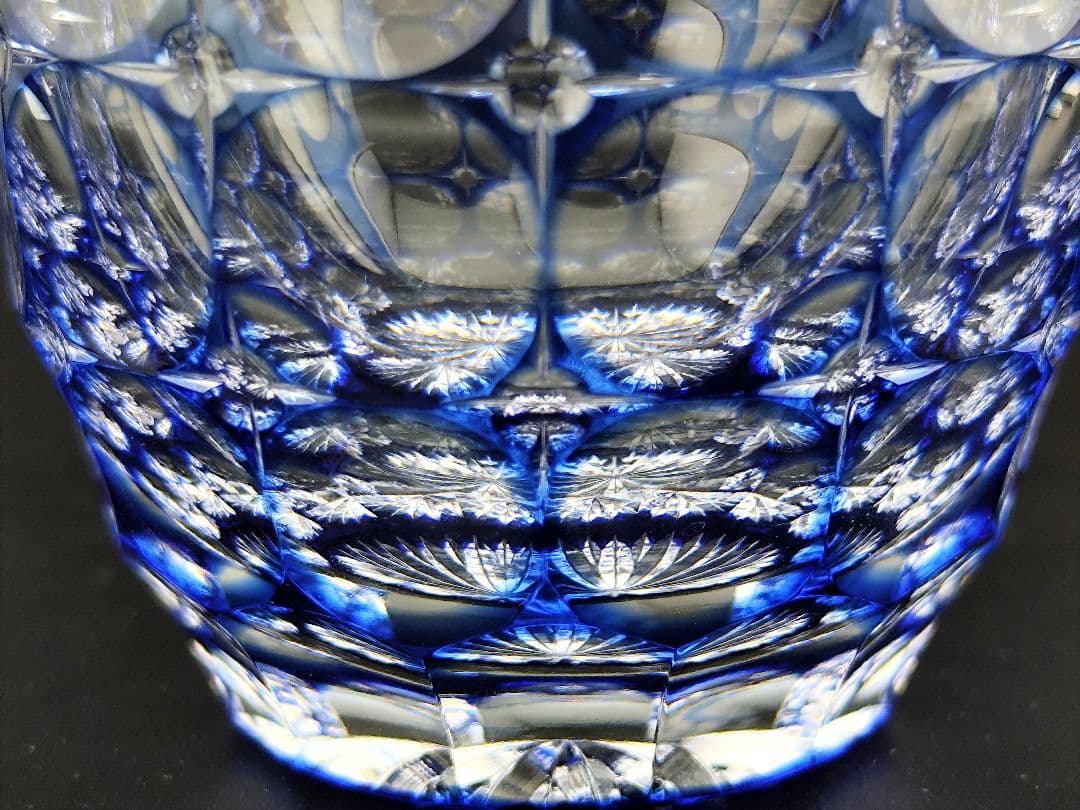 定価23100円☆未使用美品 鍋谷聰 冷酒杯 紫陽花（切子 江戸切子 薩摩切子）