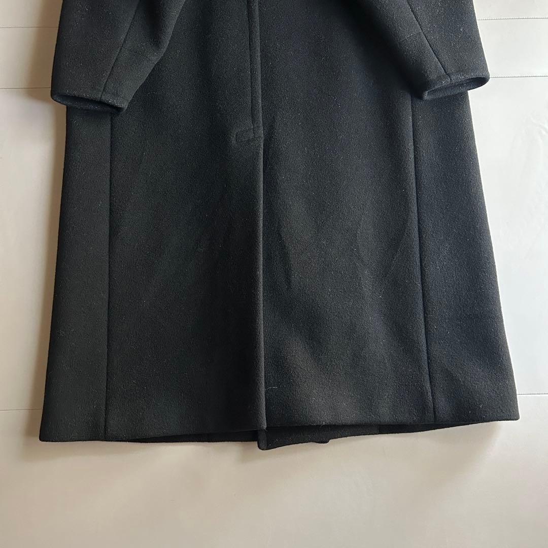 HYKE メルトンウール 比翼チェスターコート ブラック サイズ1