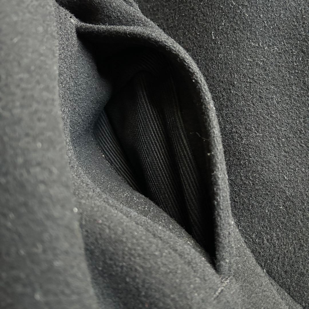 HYKE メルトンウール 比翼チェスターコート ブラック サイズ1