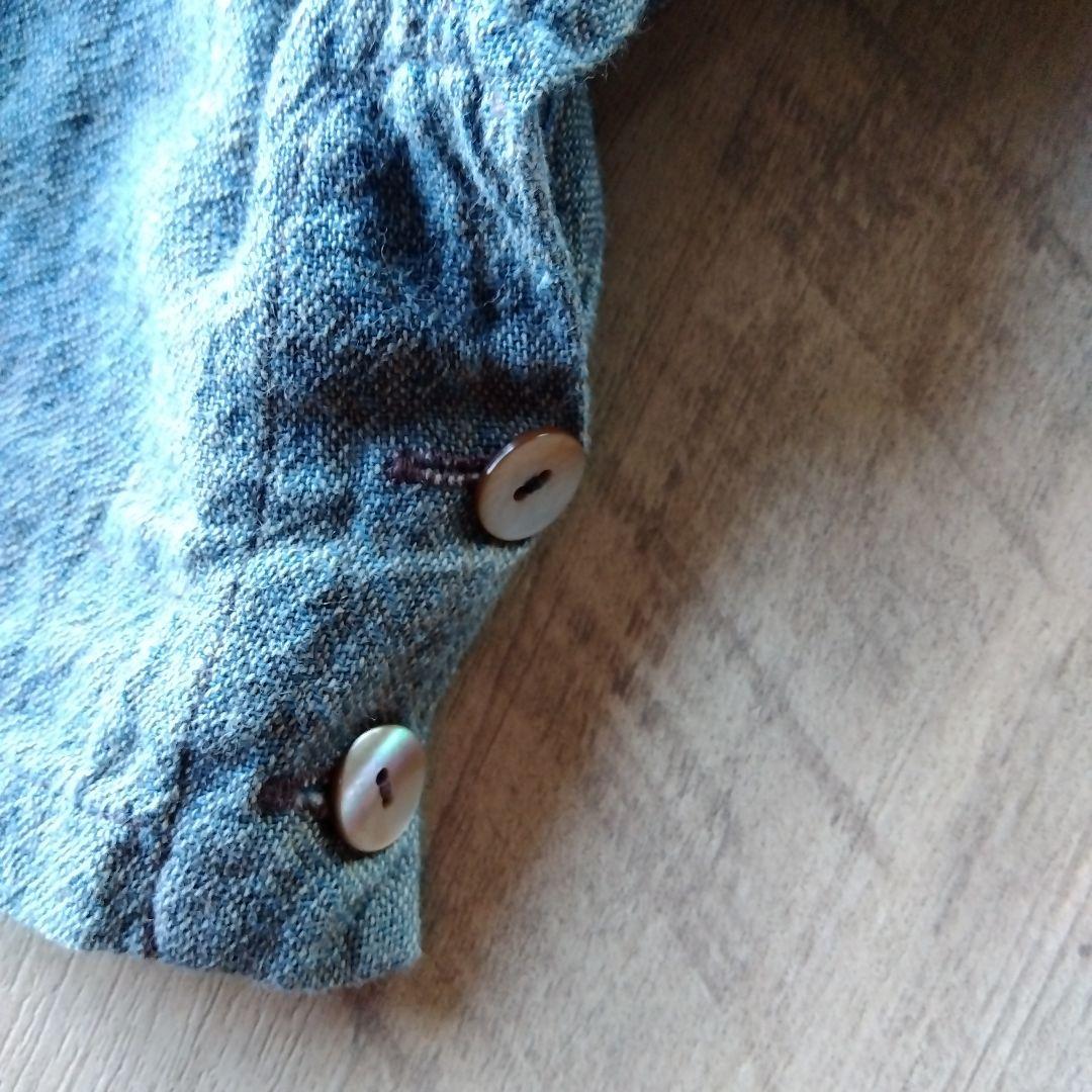 うさとの服　モモンガパンツ　巻きスカート付き　藍染　綿麻　ヘンプ　usaato