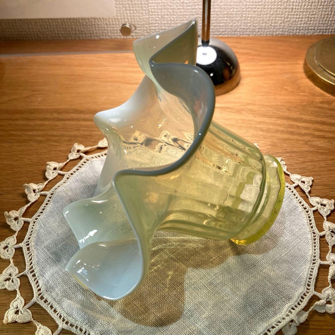 ヴァセリン（ウラン）　イギリス　1920年　ランプシェード　ガラス　アンティーク