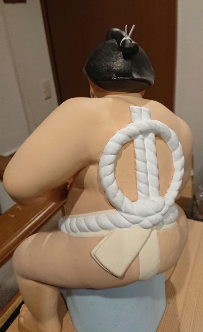 稀少 作家名有 博多人形 土俵入り 陶器製 横綱 フィギュア 約30cm