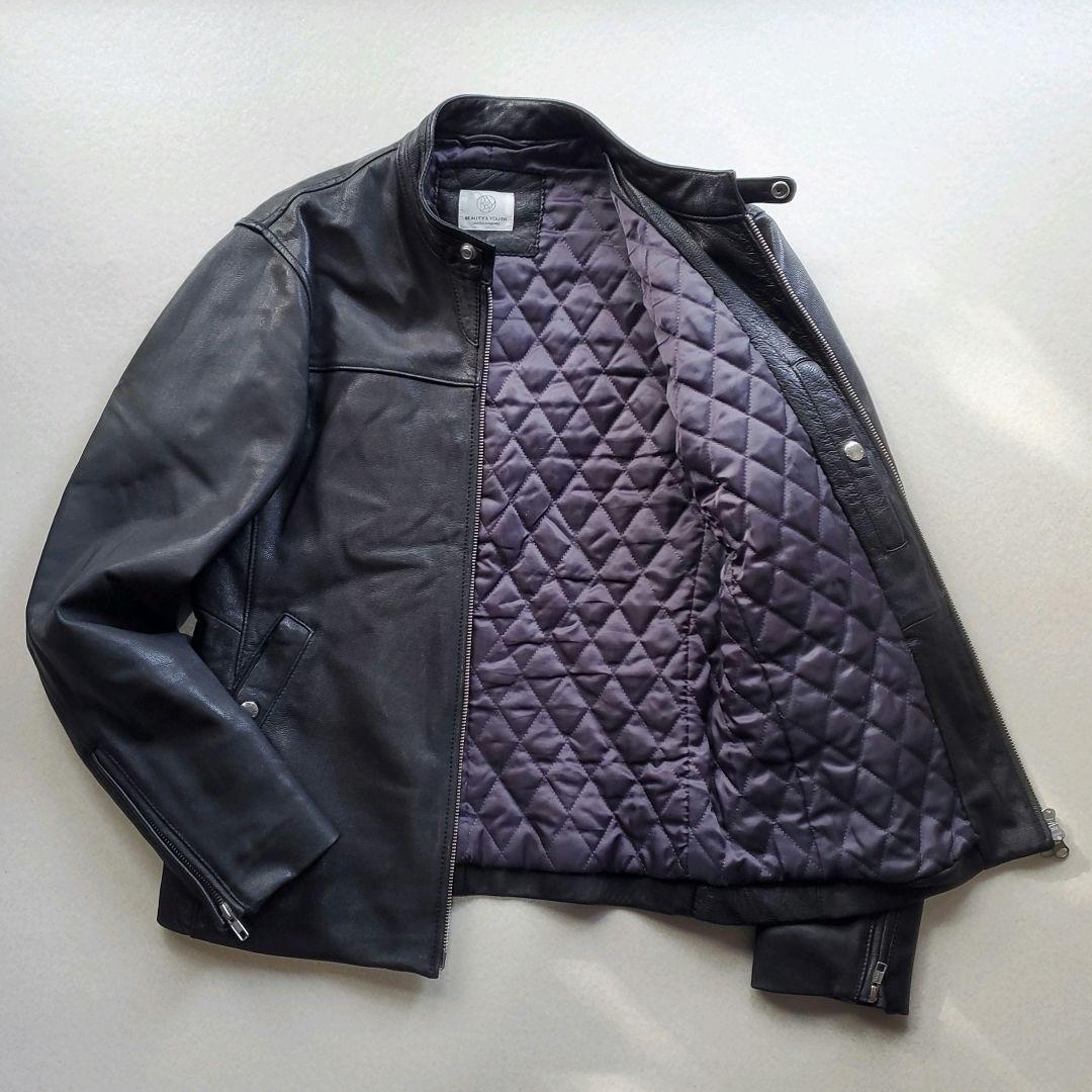 ユナイテッドアローズ やぎ革 ゴート レザージャケット 裏地キルティング　M