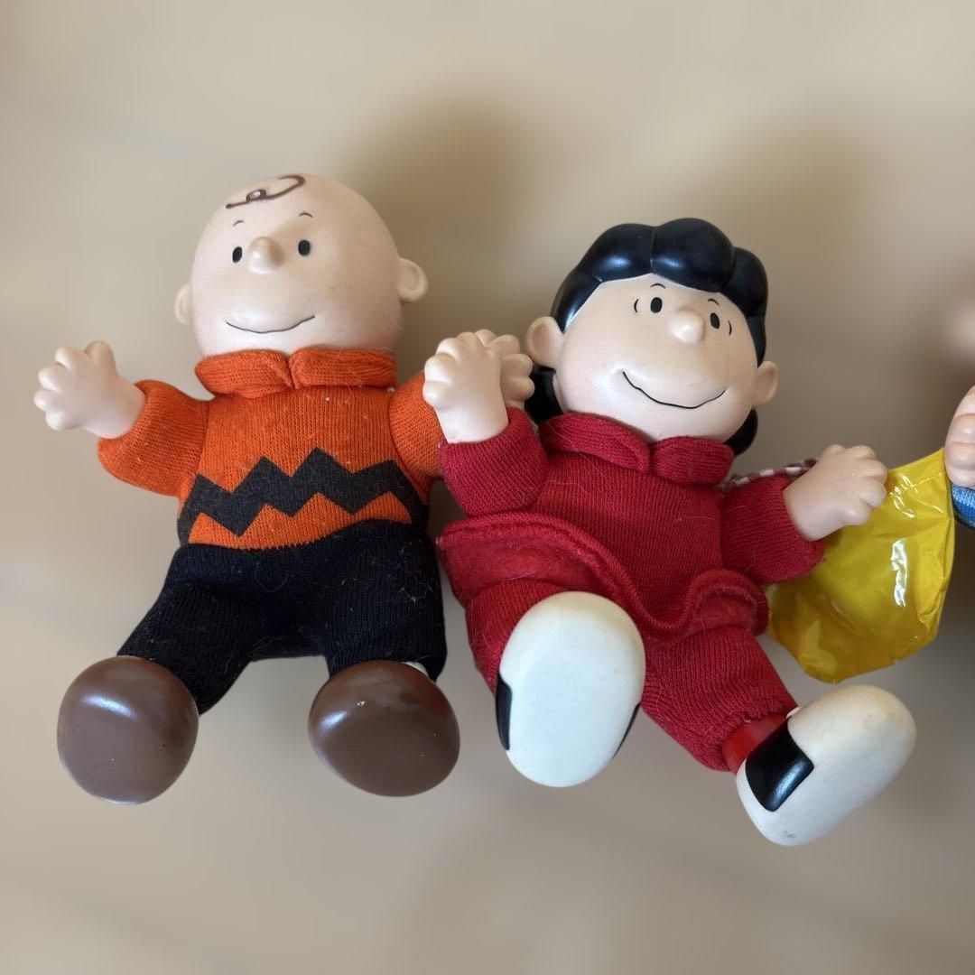 スヌーピー布服＋ソフビセット90年代ヴィンテージPEANUTS製