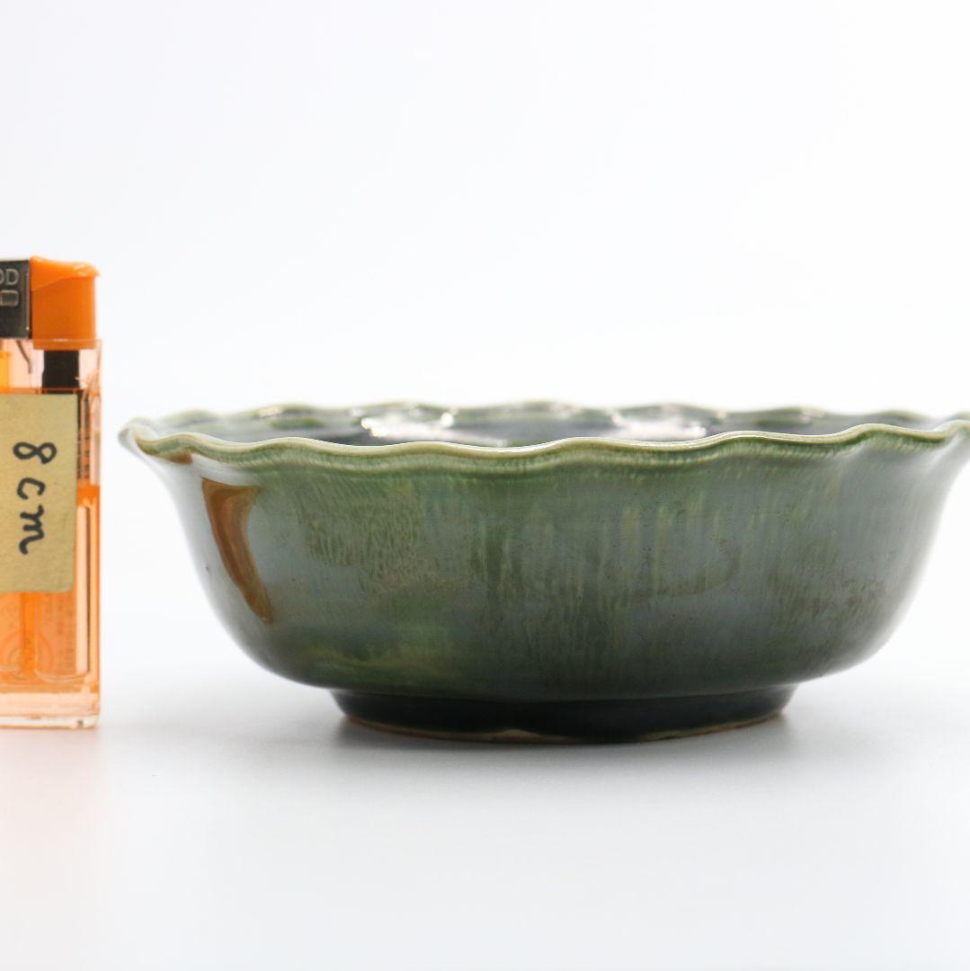 北大路魯山人作 織部小鉢 五客 黒田陶々庵書付 共箱共布　M561　YS